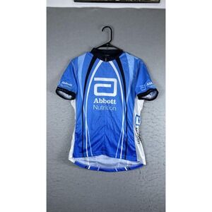 Primal Abbott Nutrition Cycling Jersey Womens XL Blue 1/4 Zip Short Sleeve Shirt